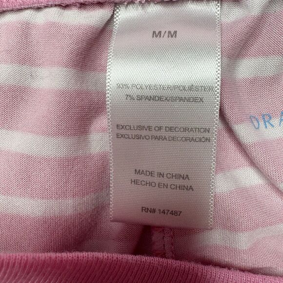 Draper James Pink Stripe Long Sleeve Shorts Lounge PJ Set Size Medium Womens - Picture 7 of 10